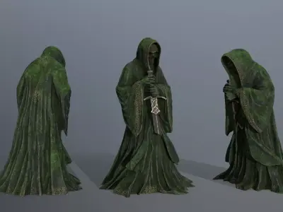 Dark statue Low-poly 3D model