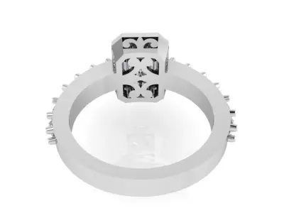 Emerald Earring Ring Set 2411 3D print model