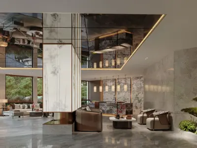 reception lobby 3D model