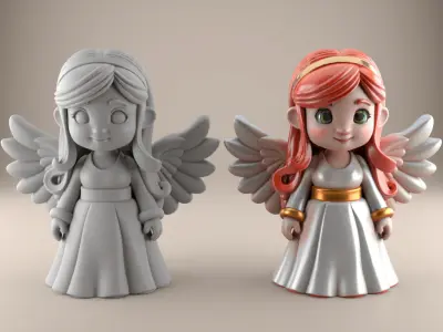 Charming Angel Figure Cute 3D STL File for Decor 3D print model