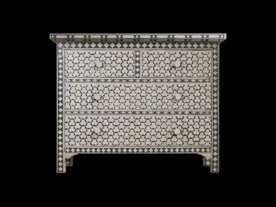Black Bone Bohemian Chest Of Drawers Low-poly 3D model