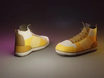 sneakers low poly two shoes Free low-poly 3D model
