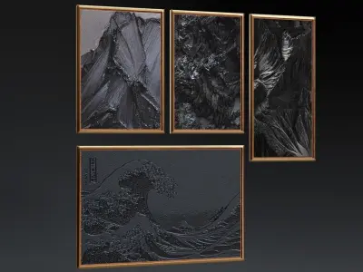 Black Paintings Low-poly 3D model