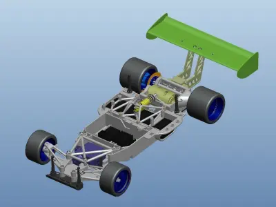 RC flat sports car model 3D model