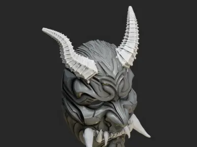 Oni Mask 16 Demon Face 3D print model