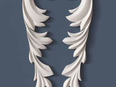 Decorative Scroll 3D model 4