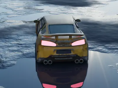 Rusty Race Car-Camaro Low-poly 3D model