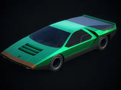 Alfa Romeo Carabo Authentic Car Game Ready Low-poly 3D model