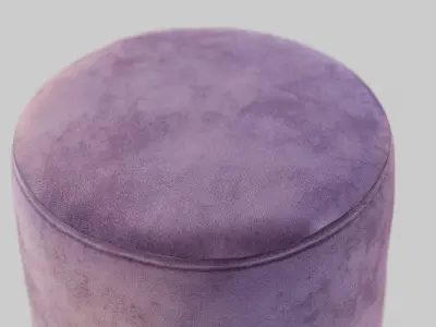 Velvet Pouf in pink Low-poly 3D model