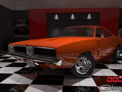 Dodge Charger RT 1969 Low-poly 3D model