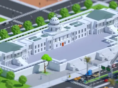 Low Poly City Low-poly 3D model