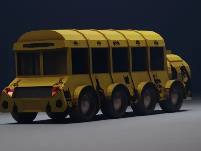Low Poly Bus thomas tank engine 3D model
