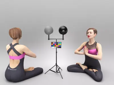 Woman practicing yoga 339 Low-poly 3D model