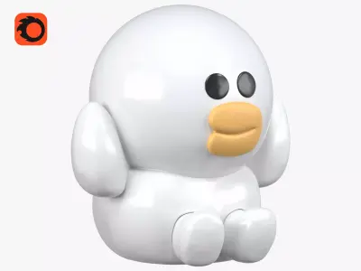 Ceramic figurine Duckling 3D model