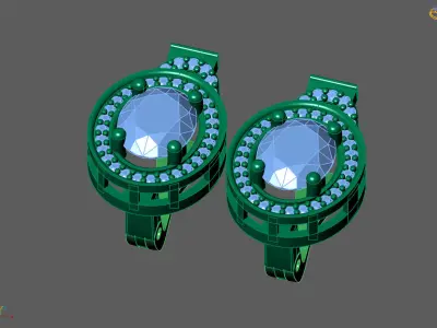 Women Earrings 3DM STL Womens Earring Renders 3D print models   3D print model 36