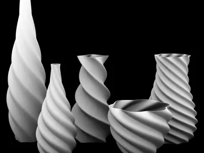 Twirl Vase 3D print model 3D model