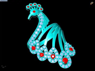 Peacock ring - Bird ring - Womens ring - N655 3D print model