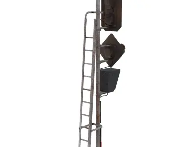 Train Traffic Light Weathered 22 3D model