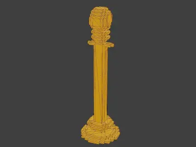 Voxel Golden Rope Barrier MagicaVoxel Free low-poly 3D model