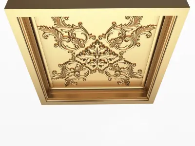 Carved Ceiling Tile 04 Low-poly 3D model