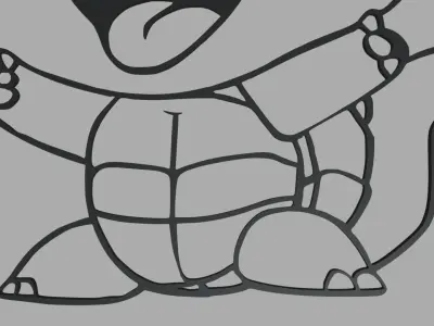 Squirtle Wall Silhouette 01 3D print model