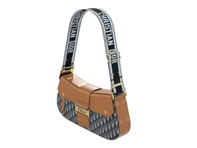 Dior Street Chic Bag Brown Black Print 3D model
