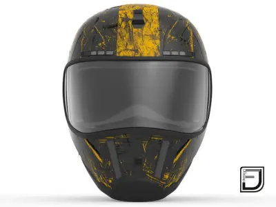 Black Grunge Helmet 04 3D model
