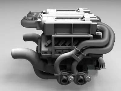 Bugatti W16 Engine 3D print model