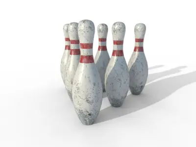 PBR Old Bowling Pin Low-poly 3D model