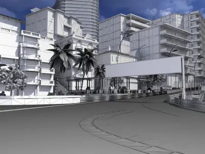 Formula 1 Monaco Track Low-poly 3D model