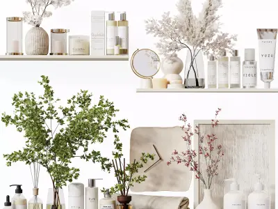 Bathroom Decor Set 33 Low-poly 3D model