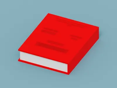 Voxel Red Book  Low-poly 3D model