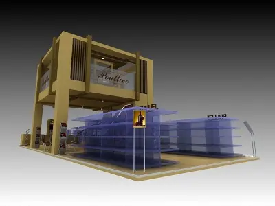 Poullive Exhibition 6x18 Booth 3D model