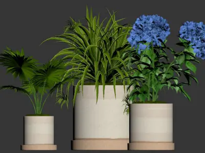 Sketchbook Ceramic Intdoor Planters 3D model