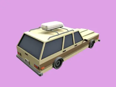 Lowpoly Family Car Low-poly 3D model