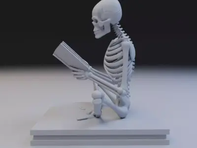 skeleton decoration for book shelf 3D print model