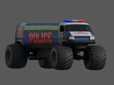 Police Limo Low-poly 3D model
