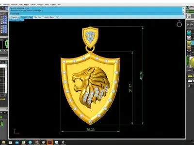 Luxury Lion Shield Pendant 3D Model 4270 3D print model