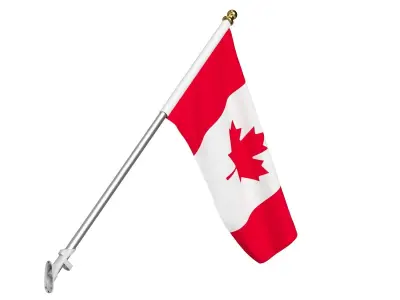 Canada Wall Mount Flag Pole 3D model