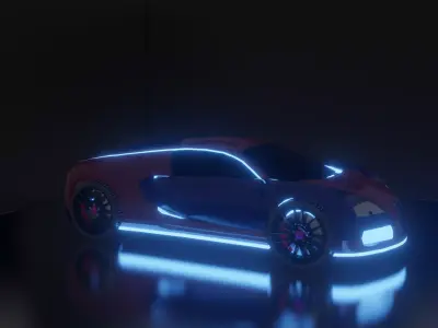 BUGHATTI VEYRON SCIFI and grass 3D model