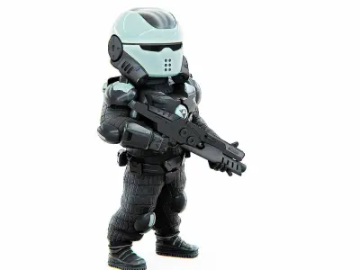 CYBER SOLDIER XC-400 Rigged for Unreal Engine - Unity - MIXAMO  3D model