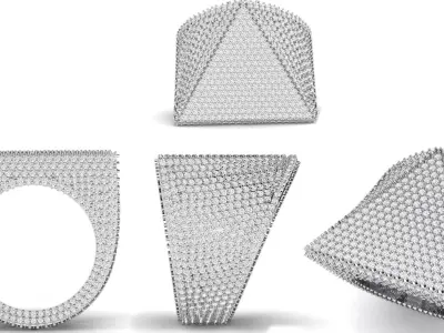 Triangular Pyramid Shape Champions Diamond Ring  3D print model