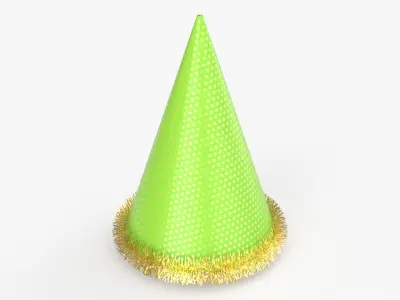 Party hat green 3D model