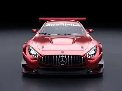 Mercedes AMG GT3 Low-poly 3D model