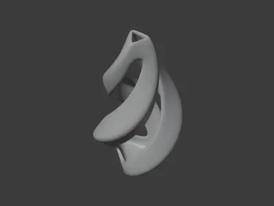 Modern Spiral Vase Low-poly 3D Printable High-Quality Model Low-poly 3D model