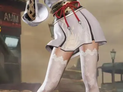 Ancient Oriental beauty slim character  3d Low-poly model Low-poly 3D model