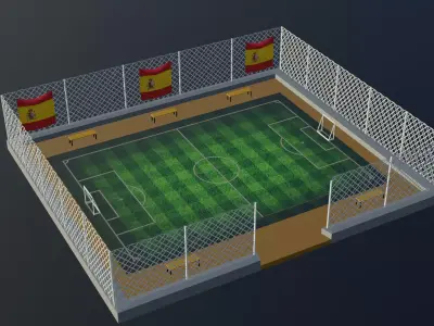 Soccer Stadium - Spain Low-poly 3D model