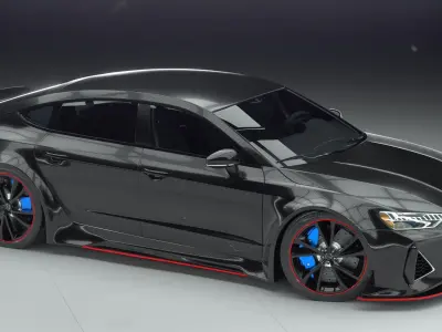High Poly Widebody Audi RS7  3D model