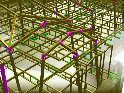 construction of the attic floor and roof 3D model