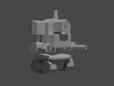  low poly Robot tank Free low-poly 3D model